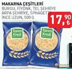 TARIM KREDİ MAKARNA ÇEŞİTLERİ 500 G indirimli fiyat TARIM KREDİ MAKARNA ÇEŞİTLERİ 500 G fiyat ve kampanya bilgisi